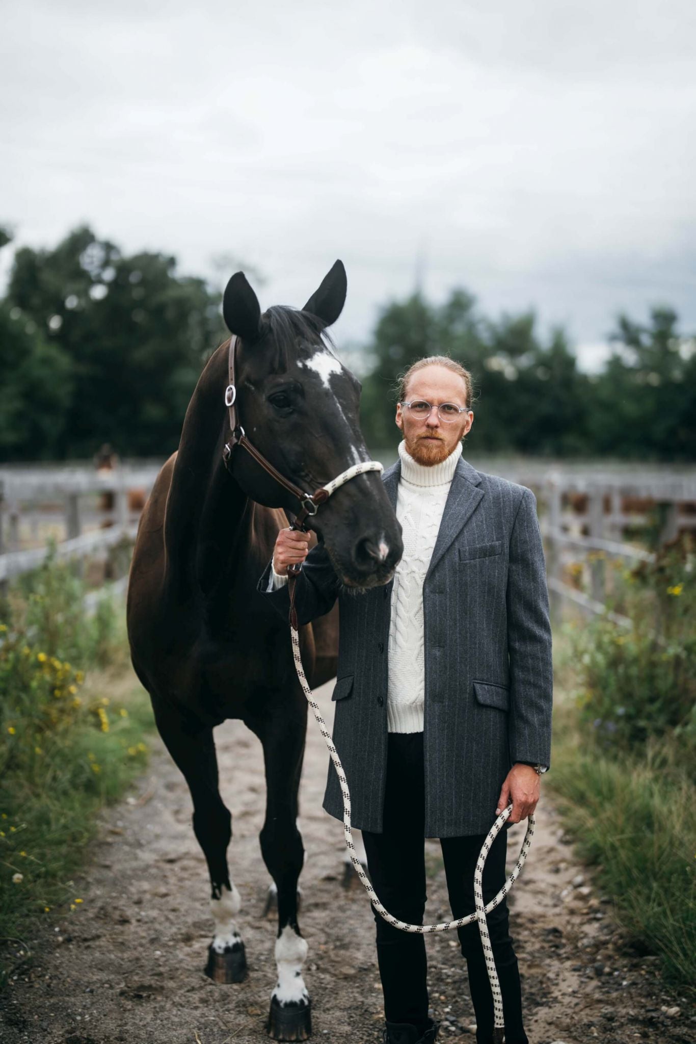 Grey cashmere fleece coat