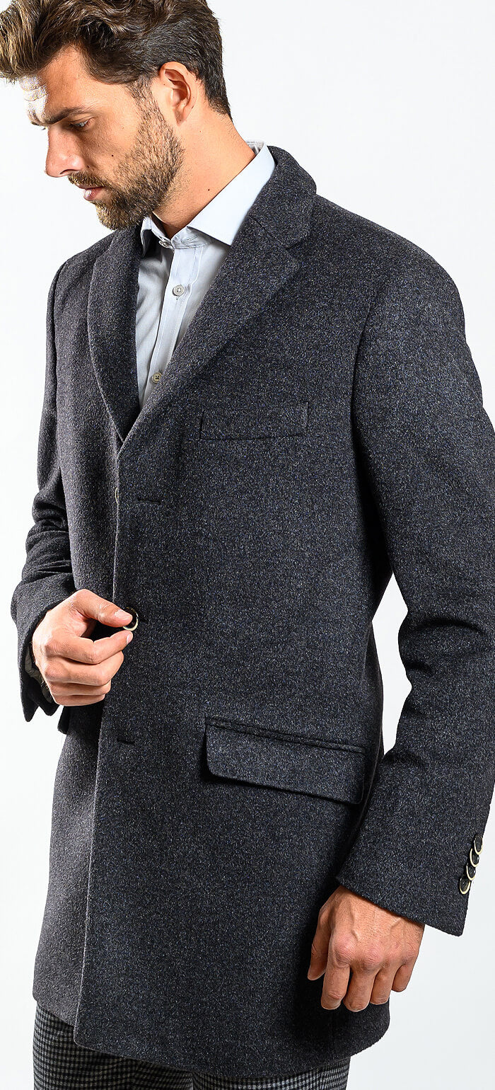 Grey cashmere fleece coat