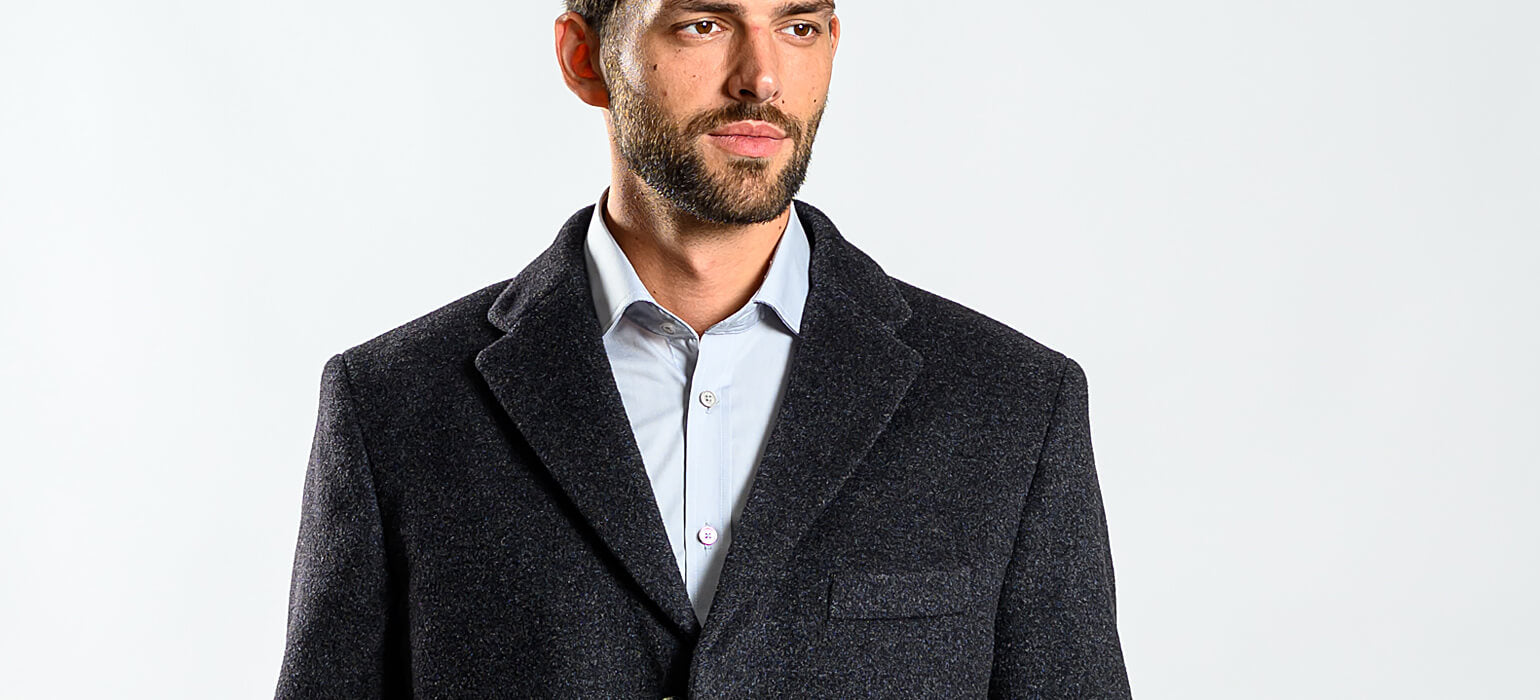 Grey cashmere fleece coat