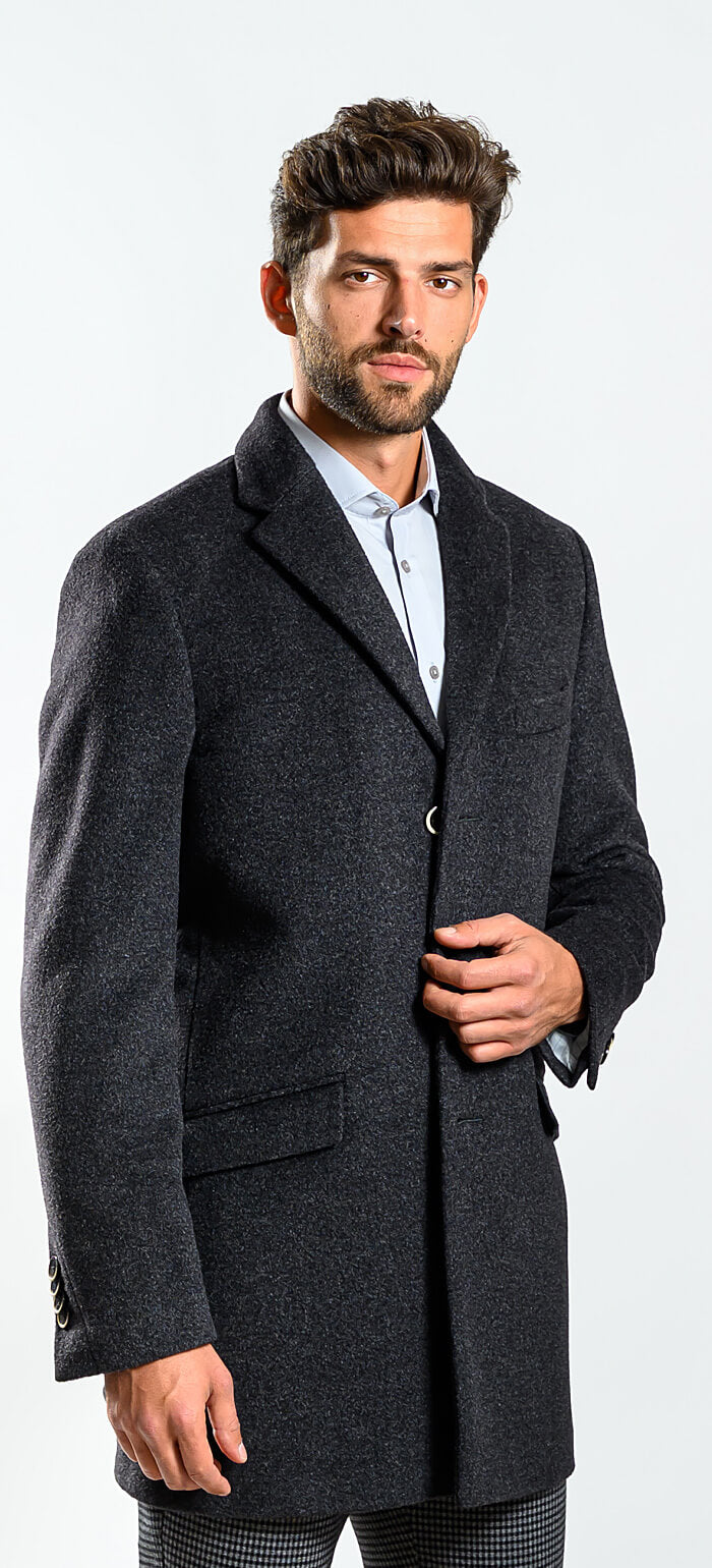 Grey cashmere fleece coat