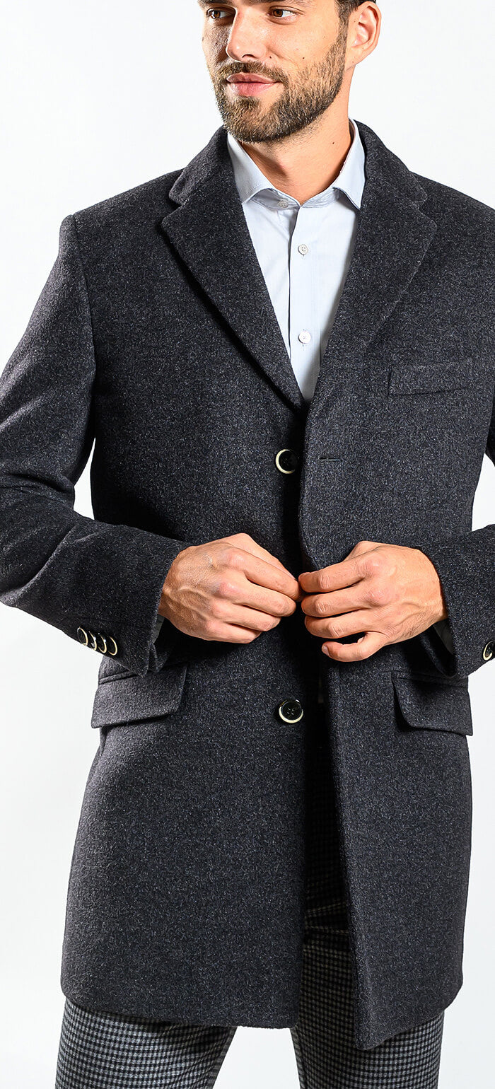 Grey cashmere fleece coat
