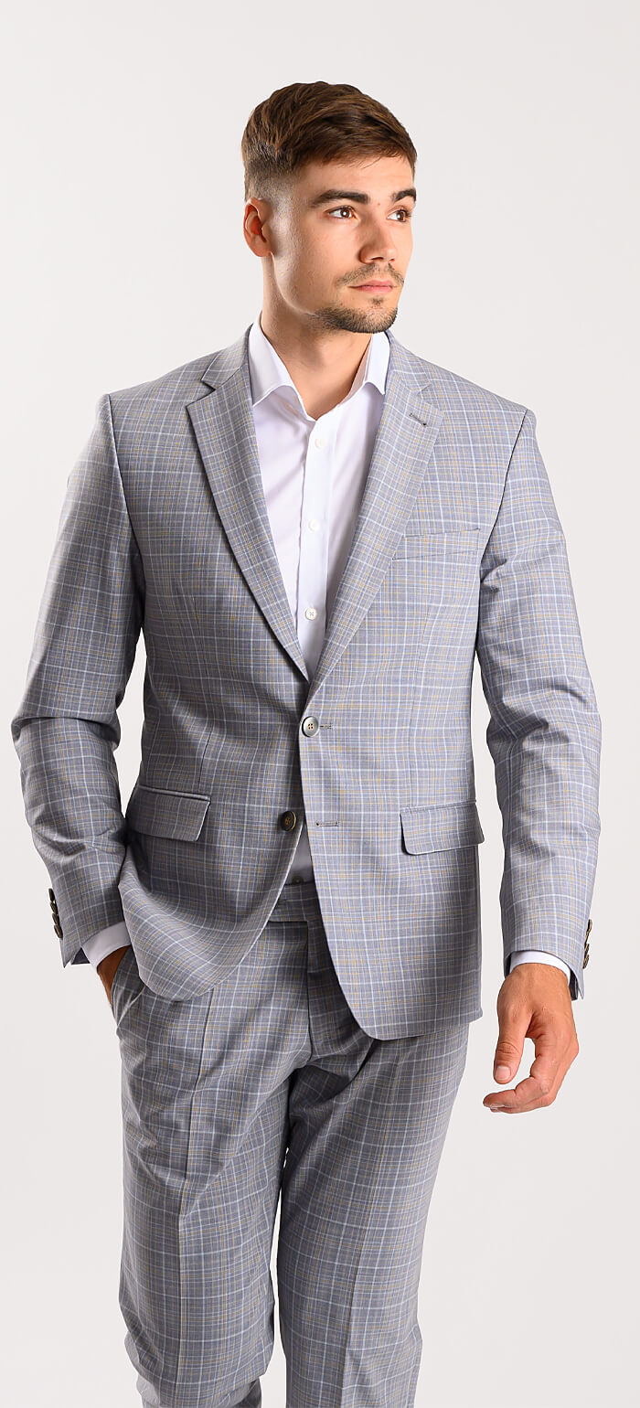Grey Check Slim Fit Suit