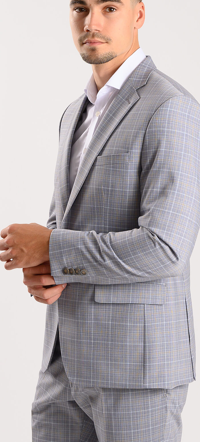 Grey Check Slim Fit Suit