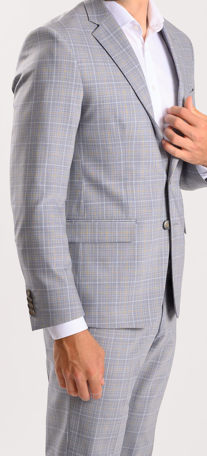 Grey Check Slim Fit Suit