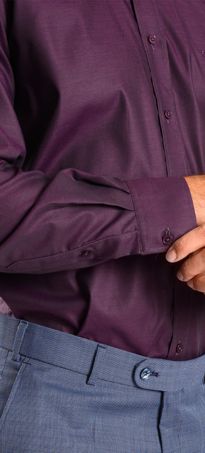 Slim Fit Shirt in Aubergine Color