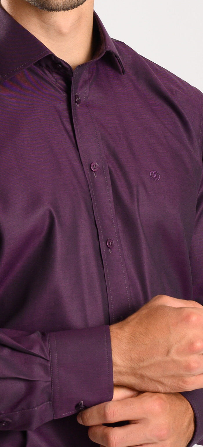 Slim Fit Shirt in Aubergine Color