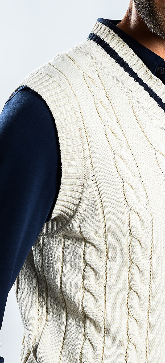 Cream knitted vest
