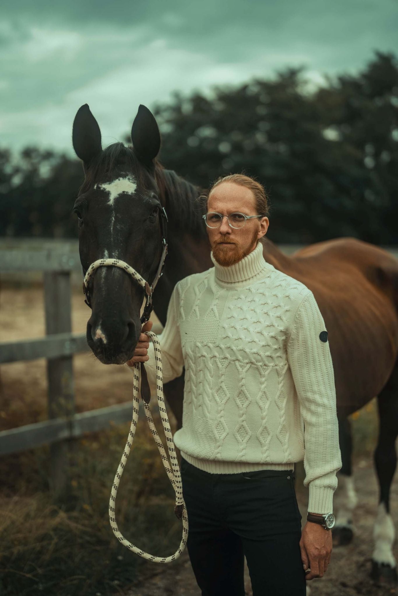 Cream merino wool turtleneck