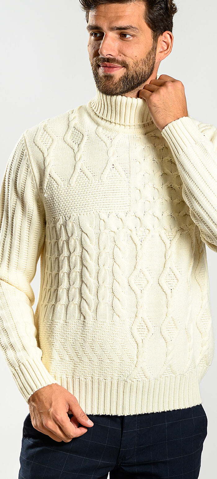 Cream merino wool turtleneck
