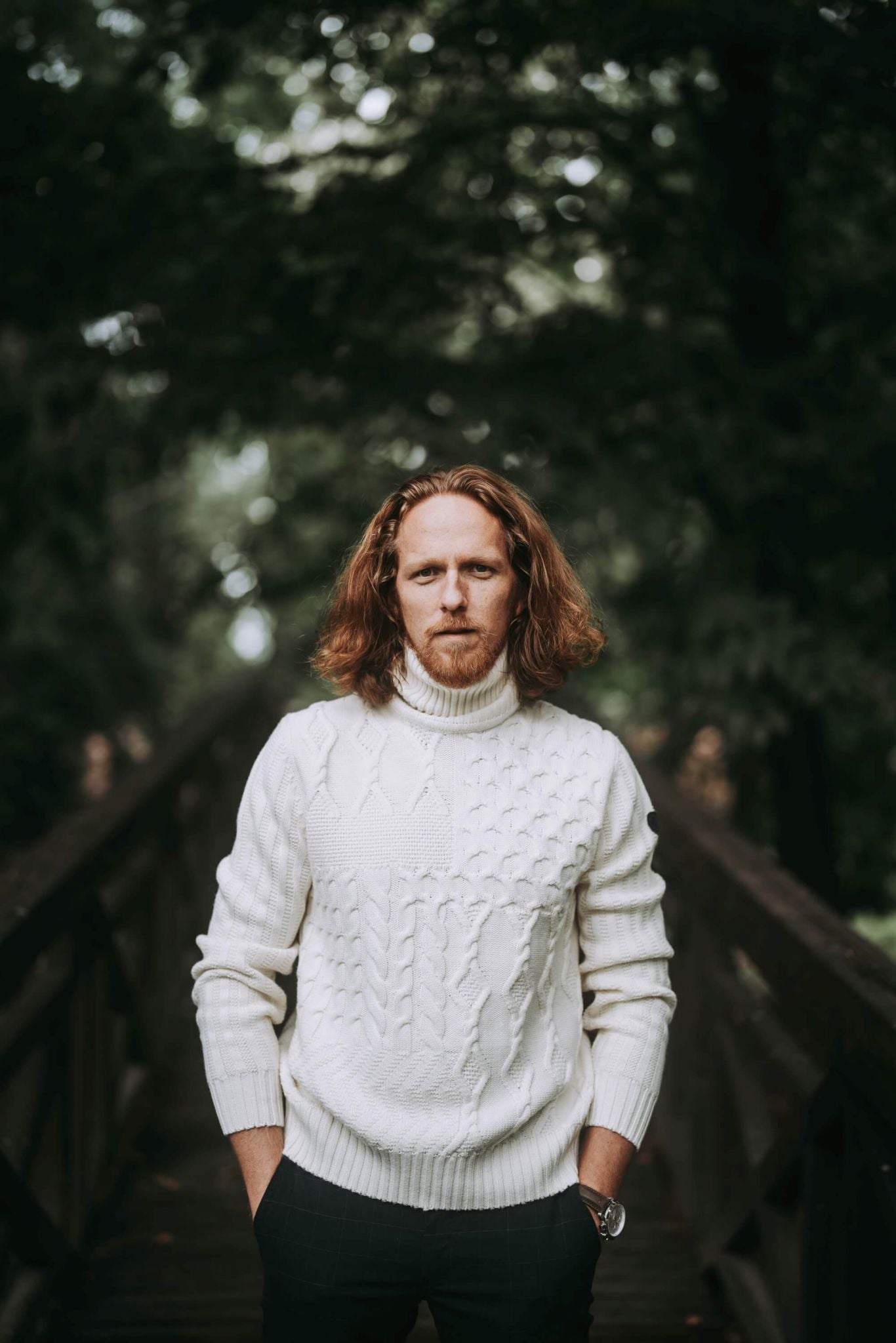 Cream merino wool turtleneck