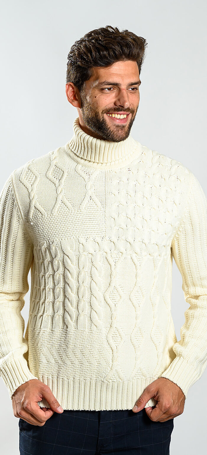 Cream merino wool turtleneck