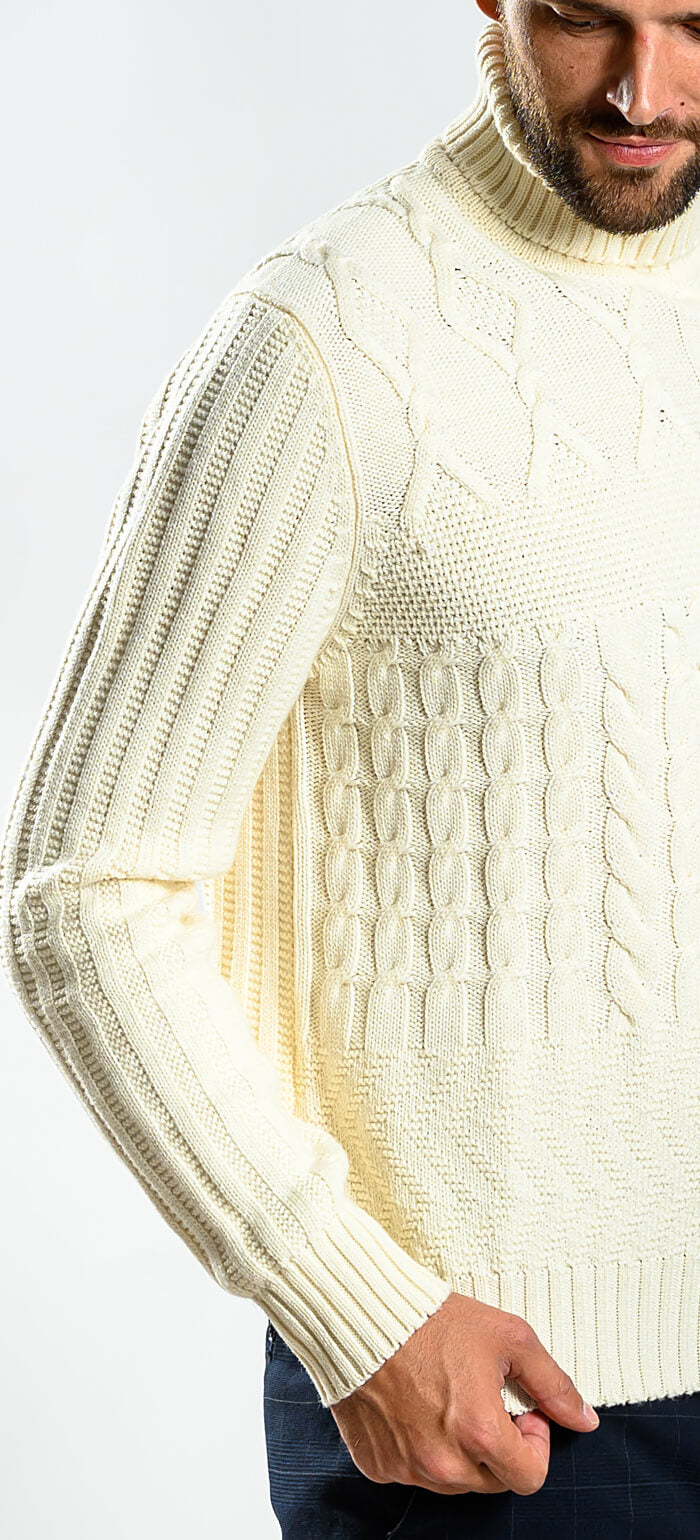 Cream merino wool turtleneck