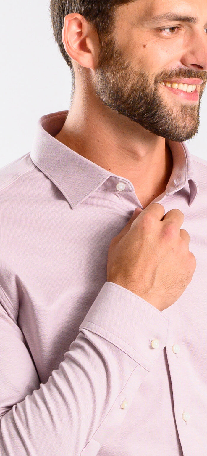 Pale pink stretch Extra Slim Fit shirt with anti-wrinkle treatment