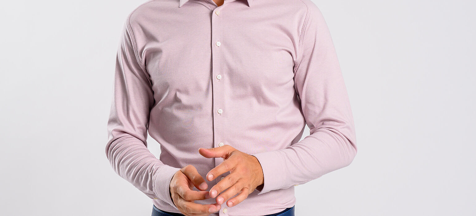 Pale pink stretch Extra Slim Fit shirt with anti-wrinkle treatment