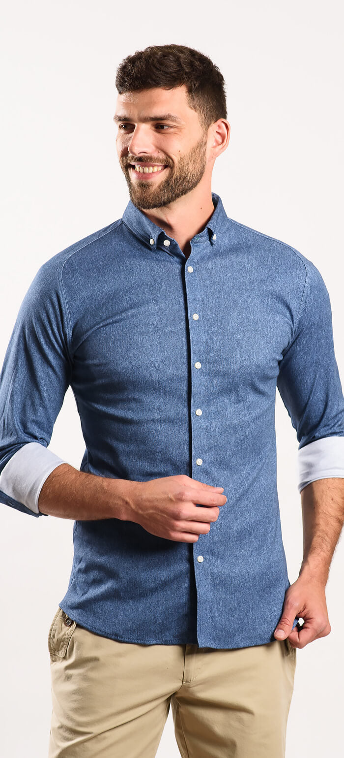 Stretch Extra Slim Fit Shirt in Denim