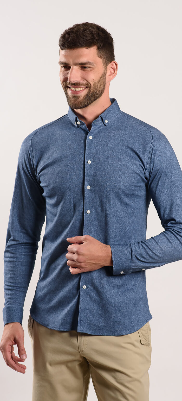 Stretch Extra Slim Fit Shirt in Denim