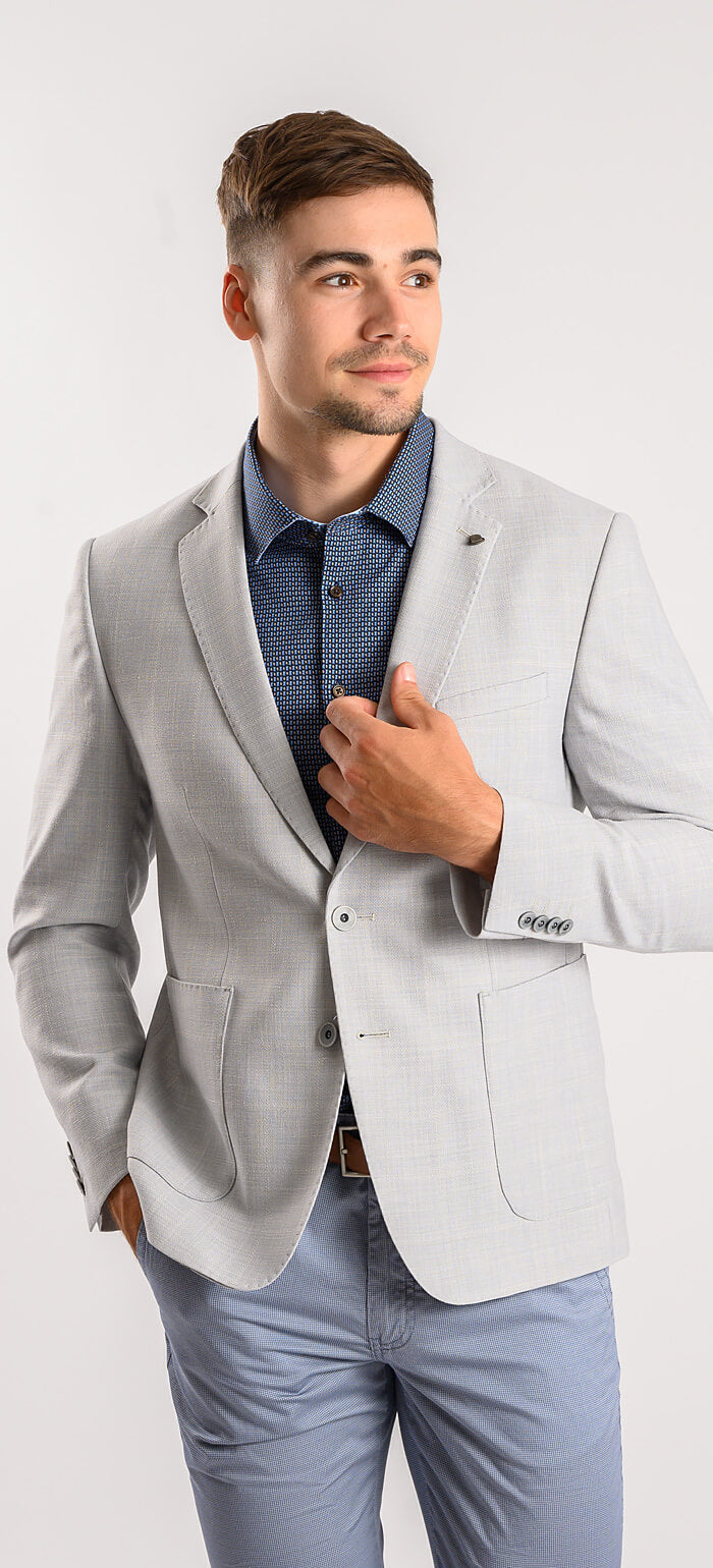 Light gray summer jacket with linen