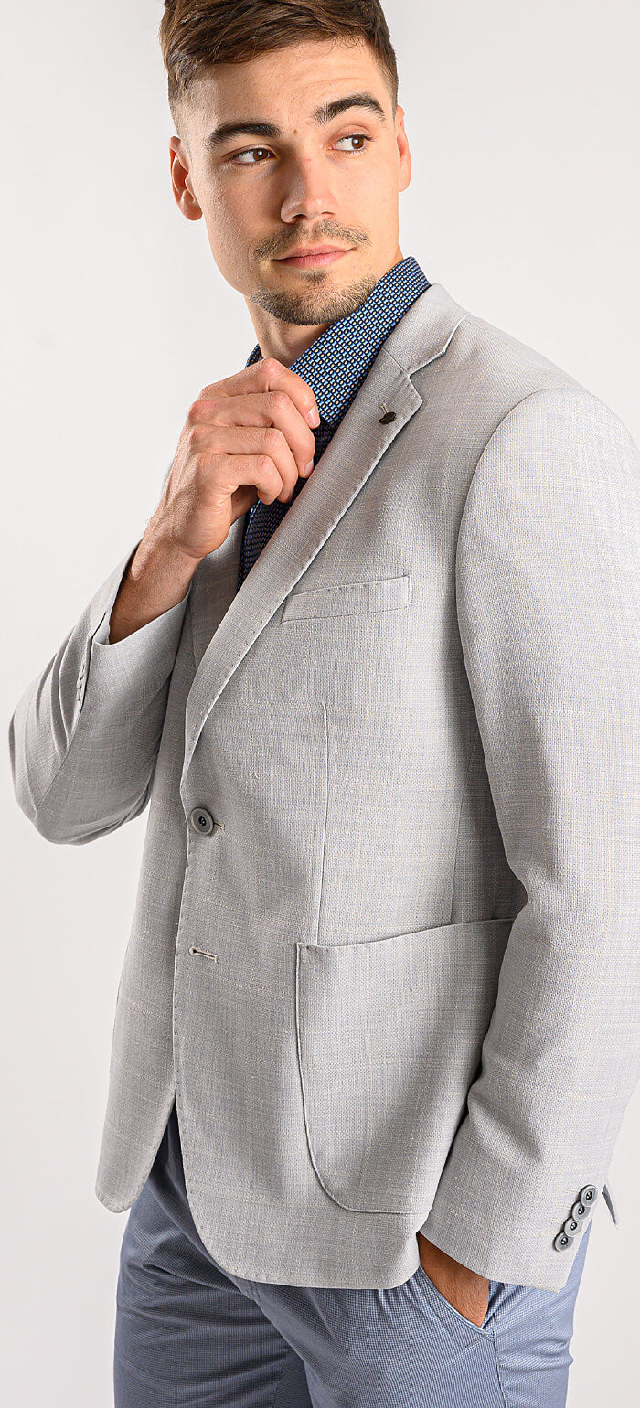 Light gray summer jacket with linen