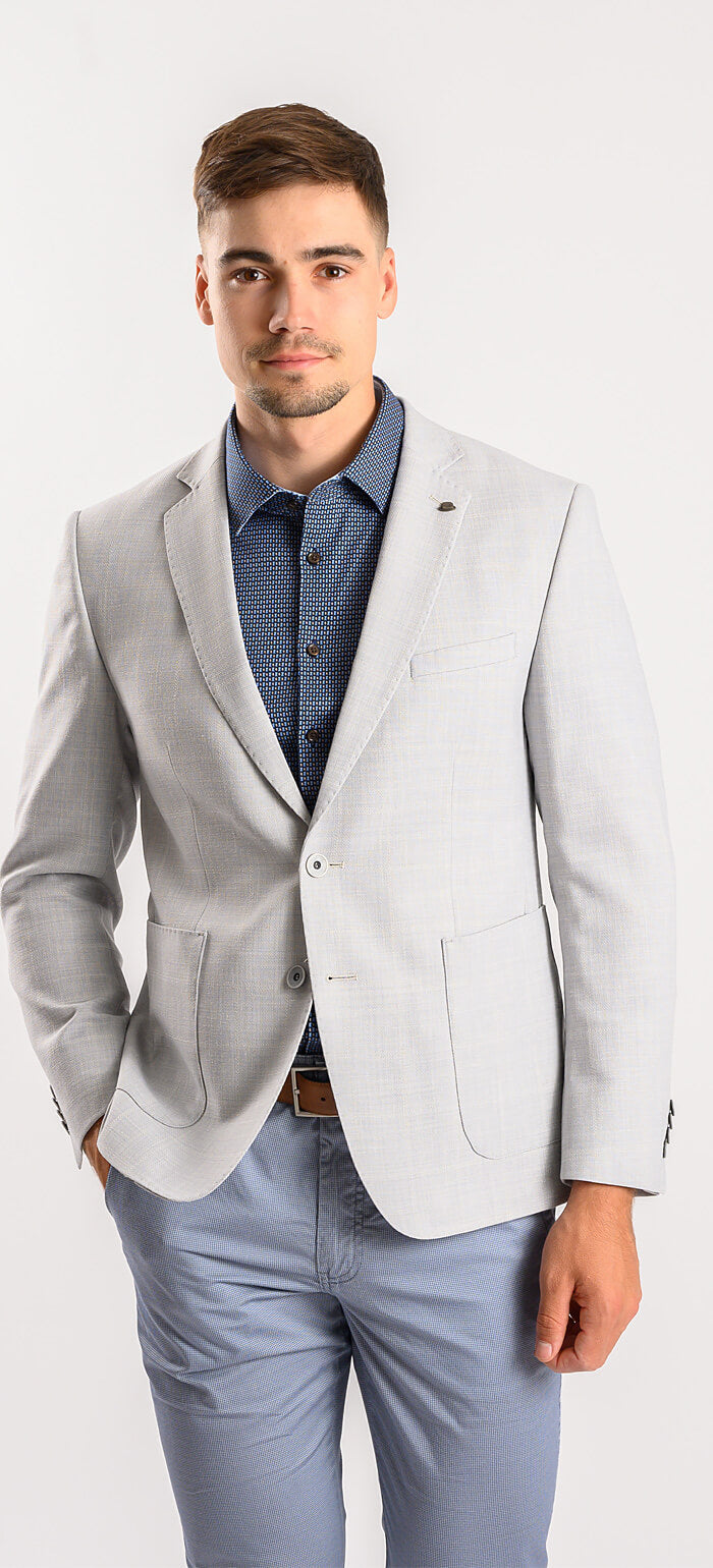Light gray summer jacket with linen