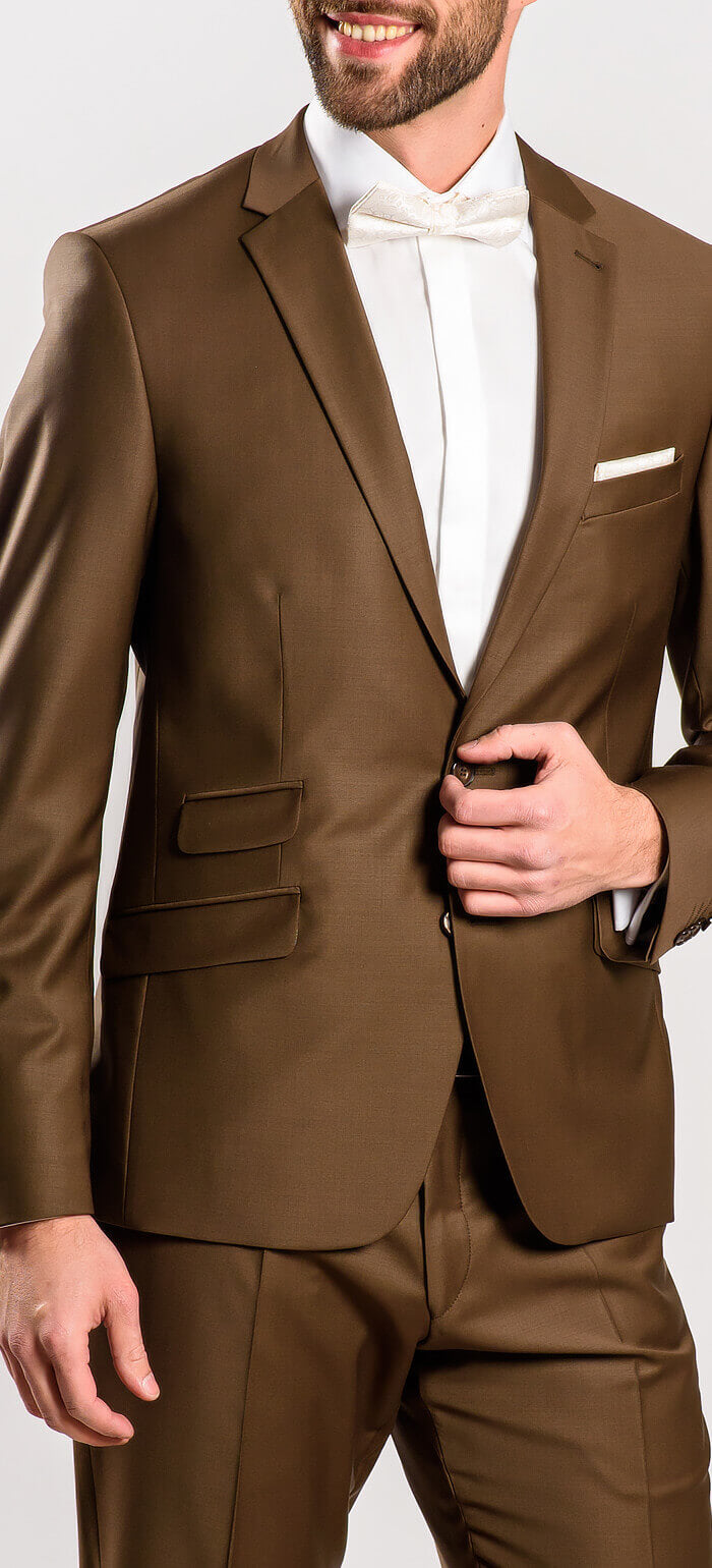 Dark brown wedding slim fit suit