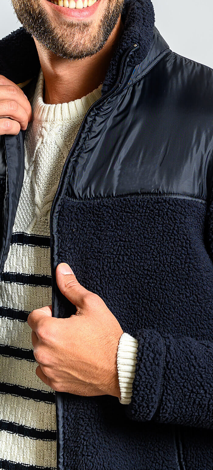 Navy blue fleece jacket