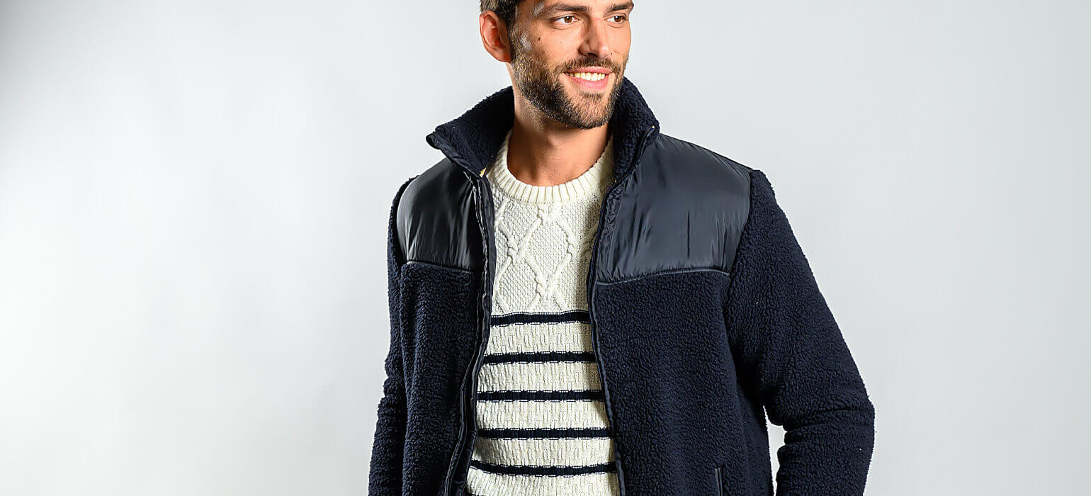 Navy blue fleece jacket