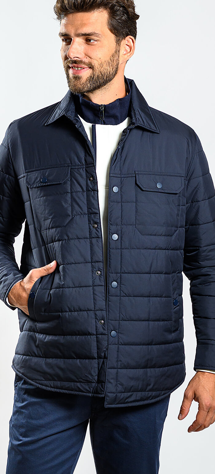 Navy blue shirt jacket