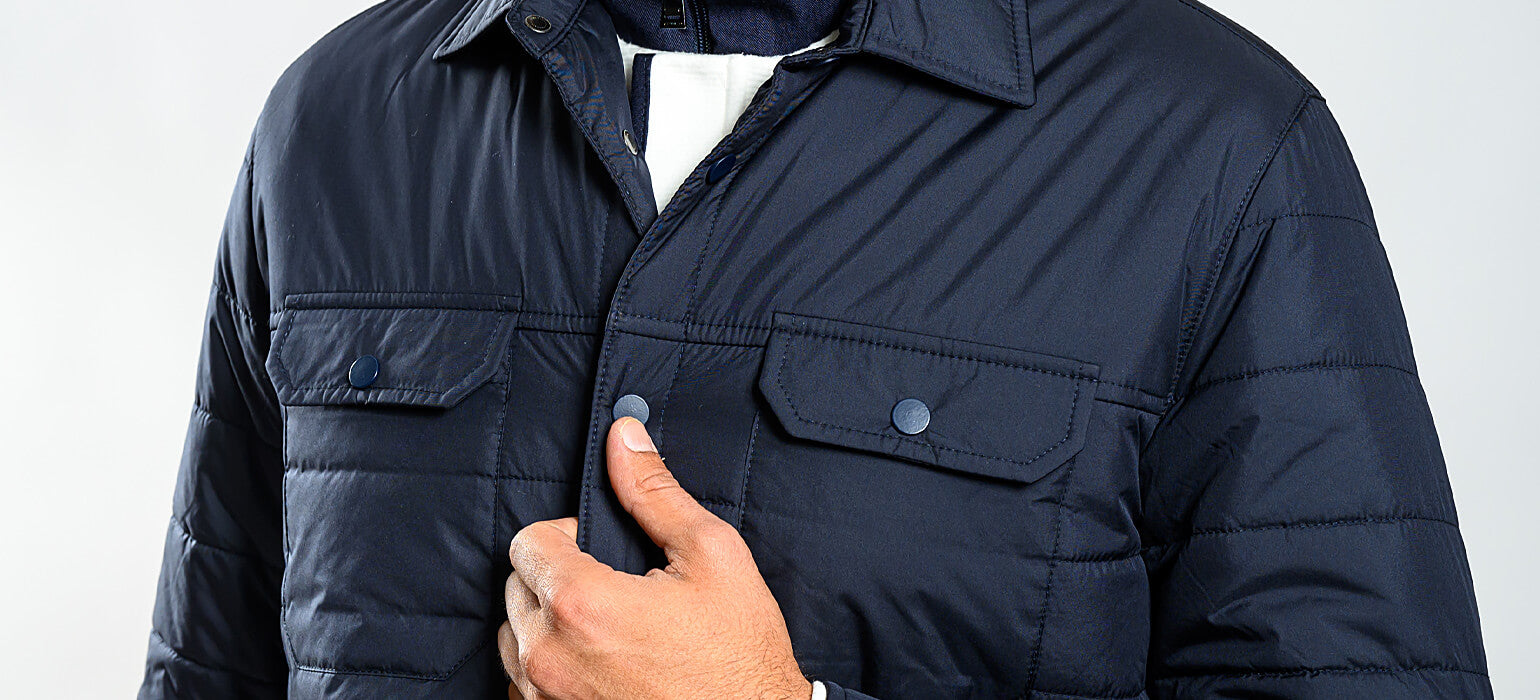 Navy blue shirt jacket