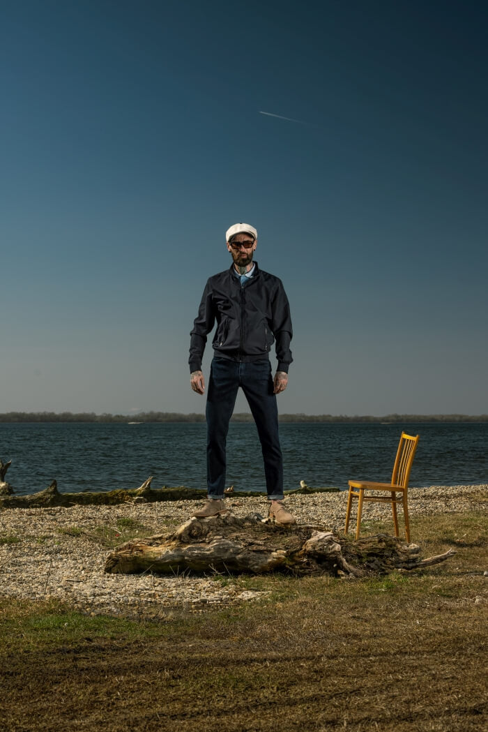 Navy blue transitional jacket