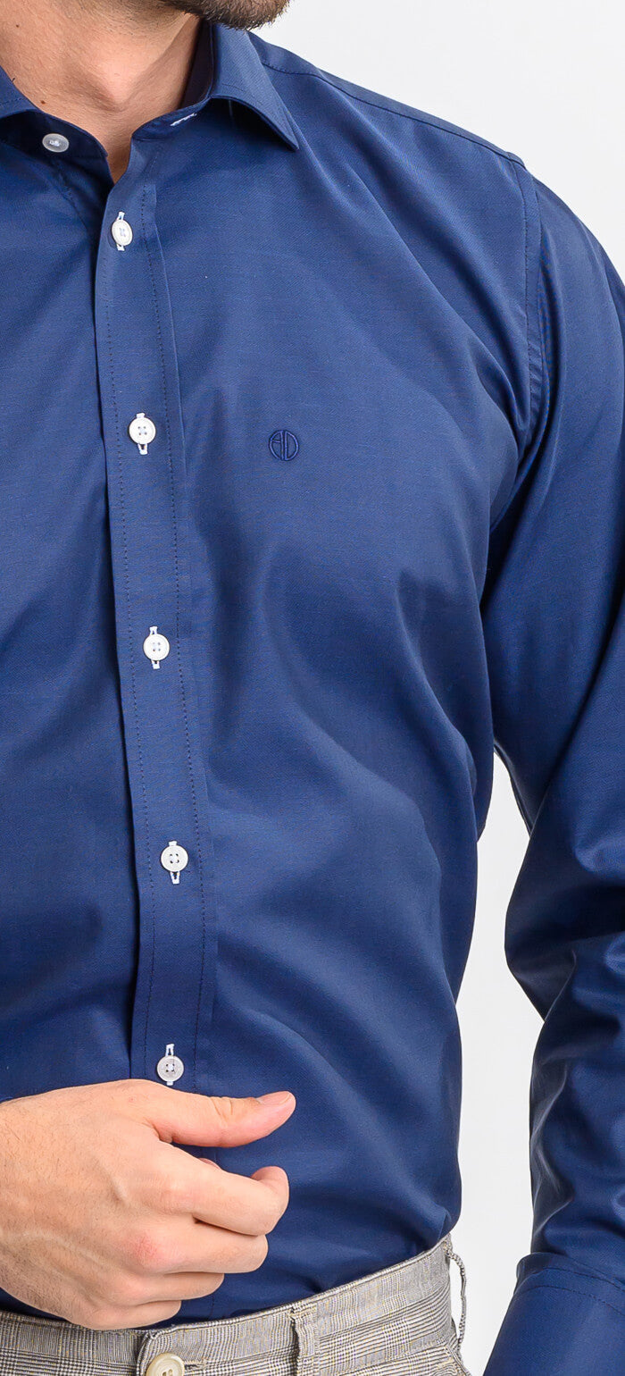 Navy blue slim fit shirt