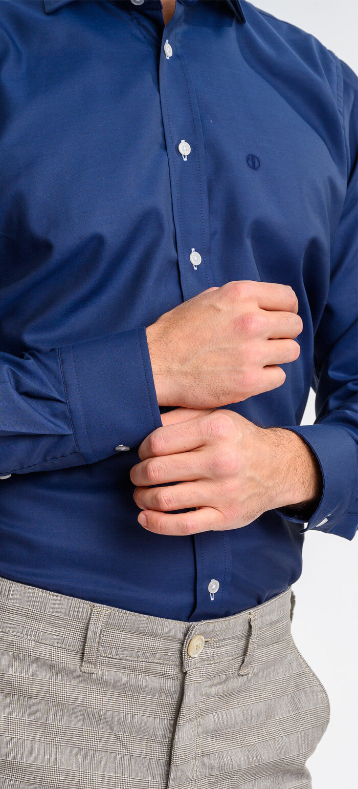 Navy blue slim fit shirt