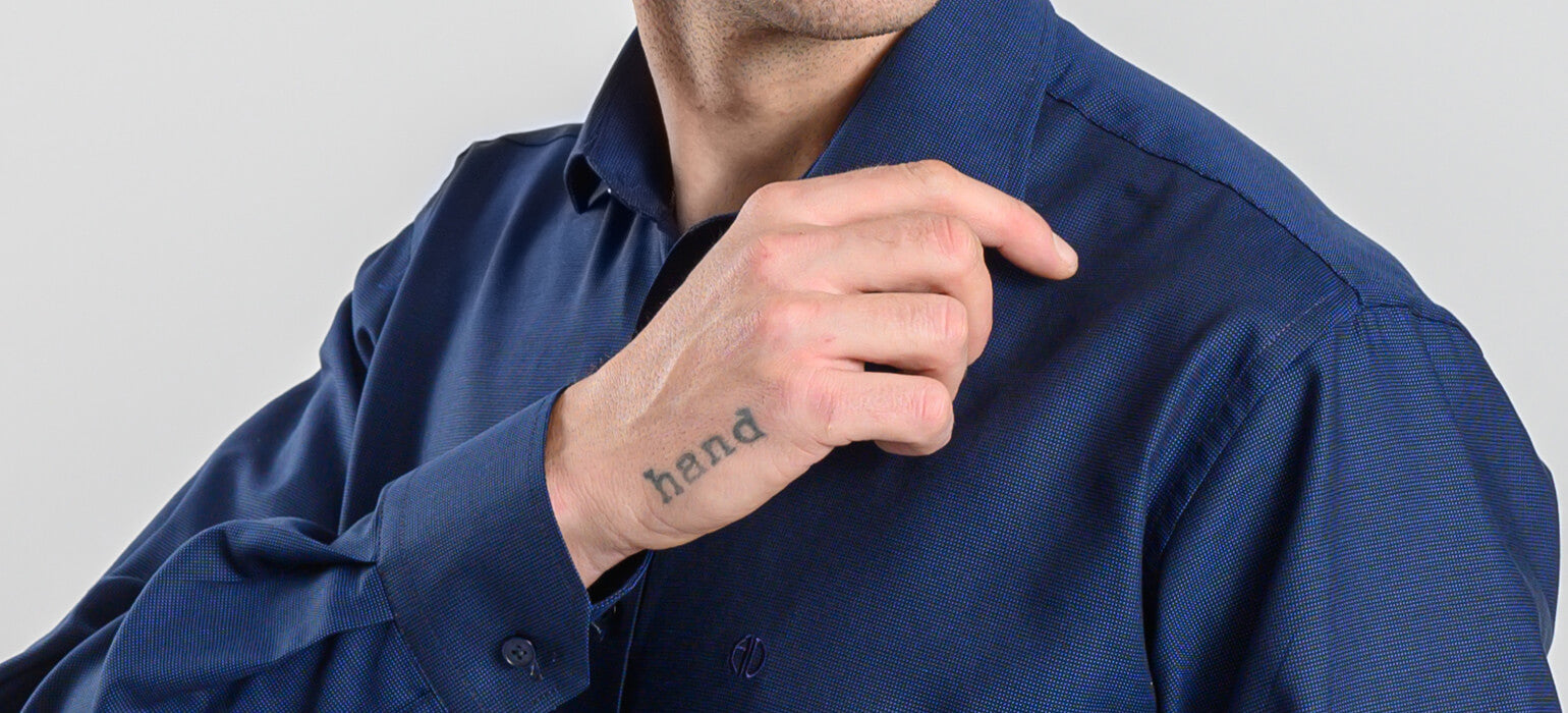 Navy blue slim fit shirt