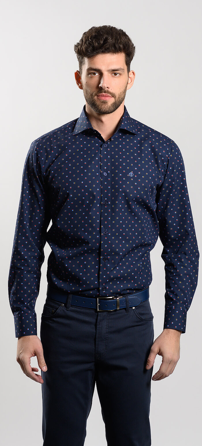 Navy Blue Casual Extra Slim Fit Shirt