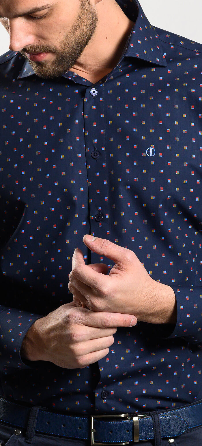 Navy Blue Casual Extra Slim Fit Shirt