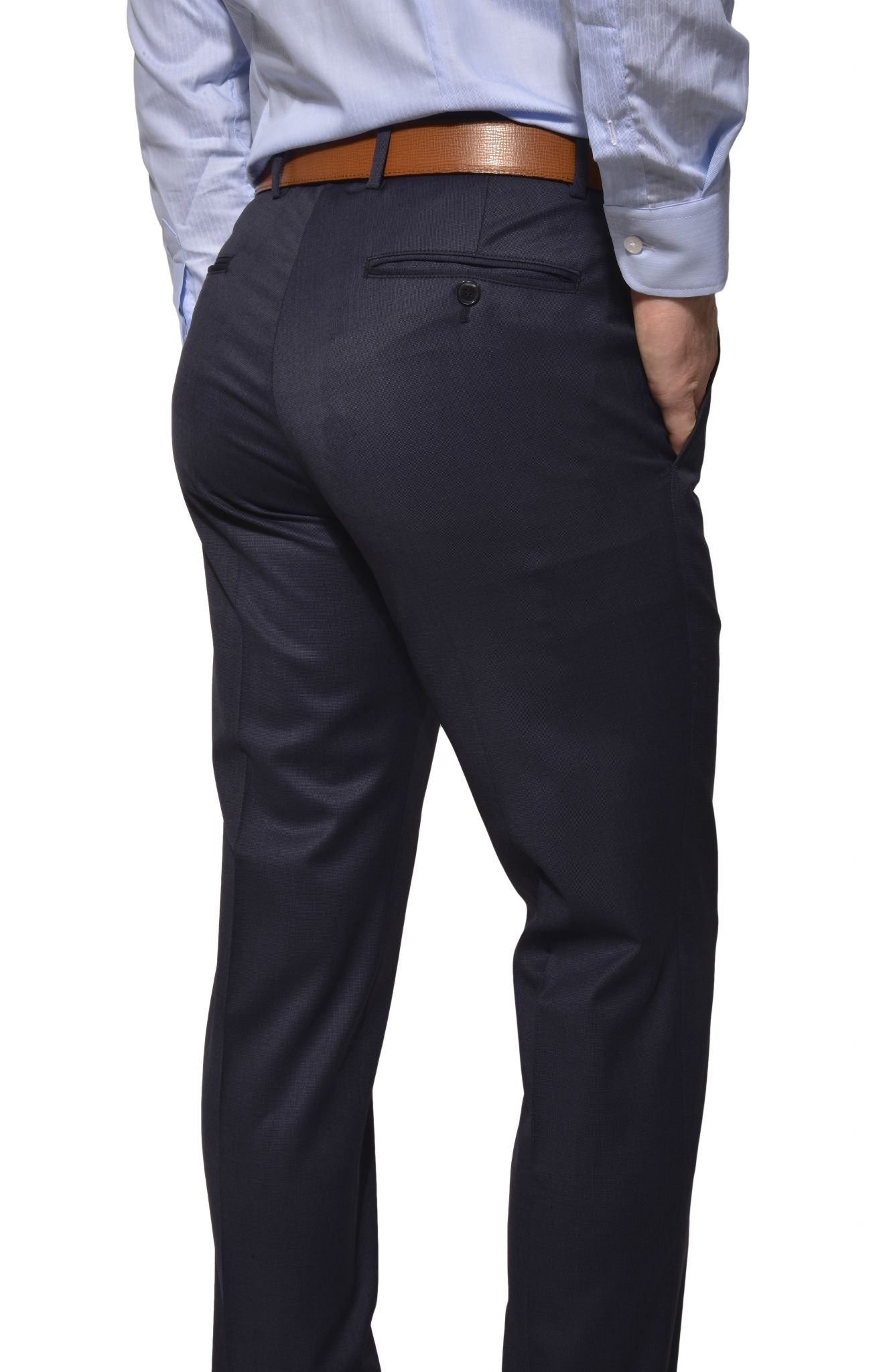 Navy blue basic suit trousers