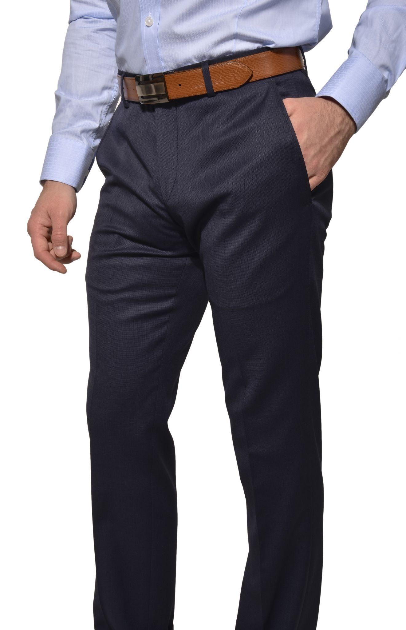 Navy blue basic suit trousers