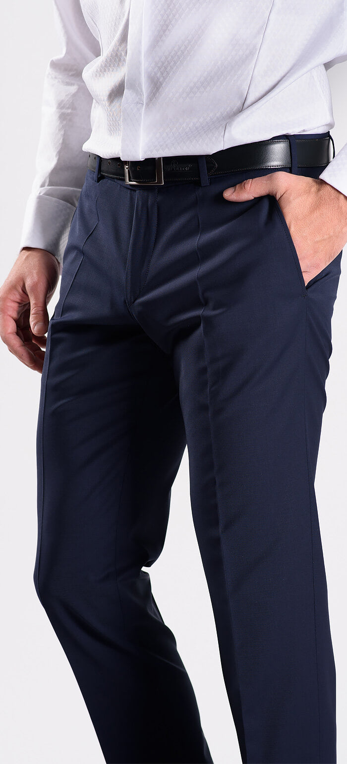 Navy blue basic suit trousers