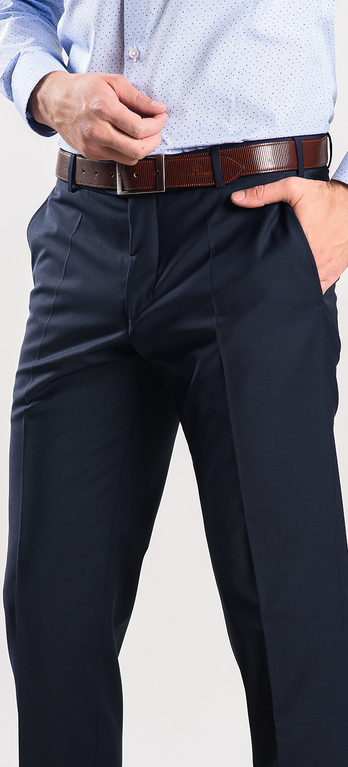 Navy blue basic suit trousers