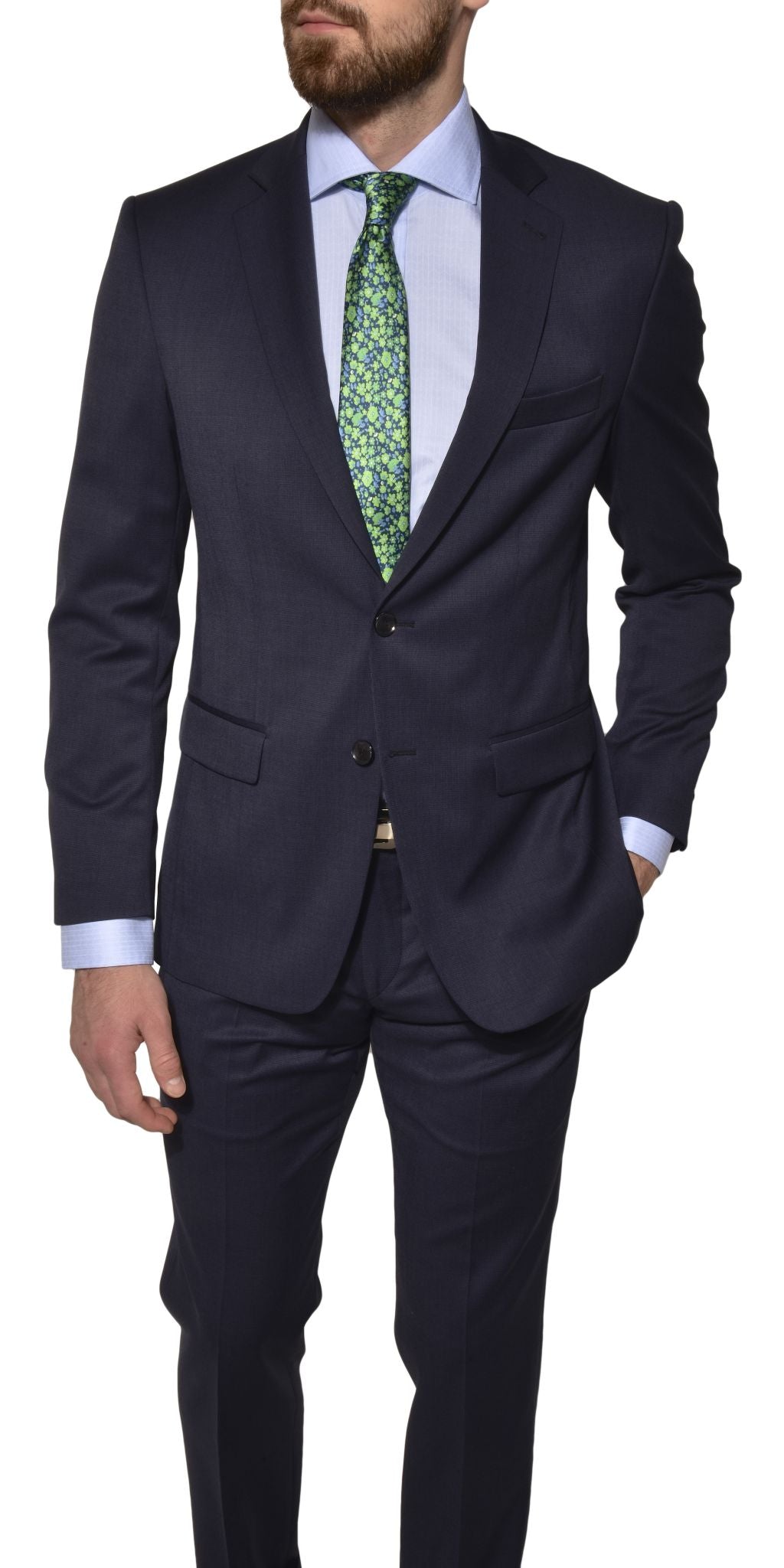 Navy blue basic suit jacket