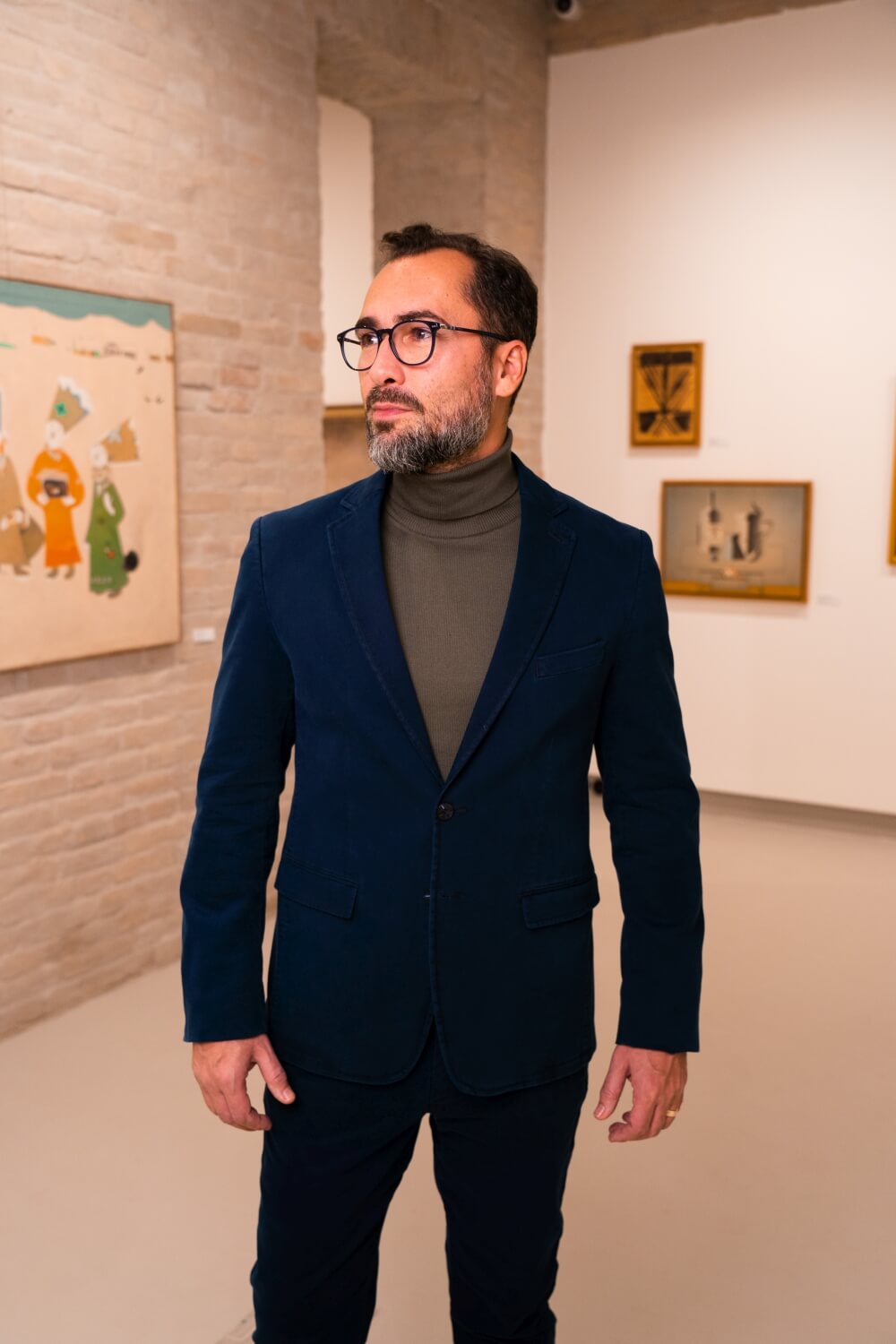 Navy blue cotton trousers