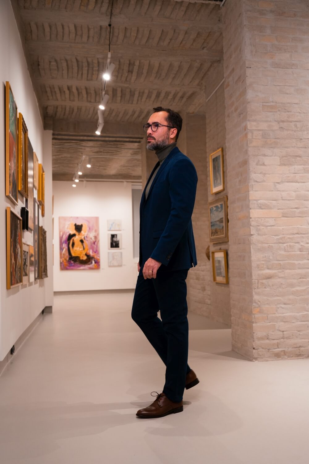 Navy blue cotton trousers