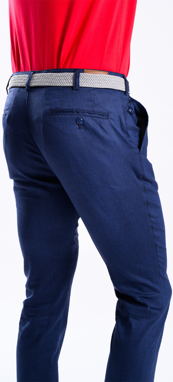 Navy blue linen trousers