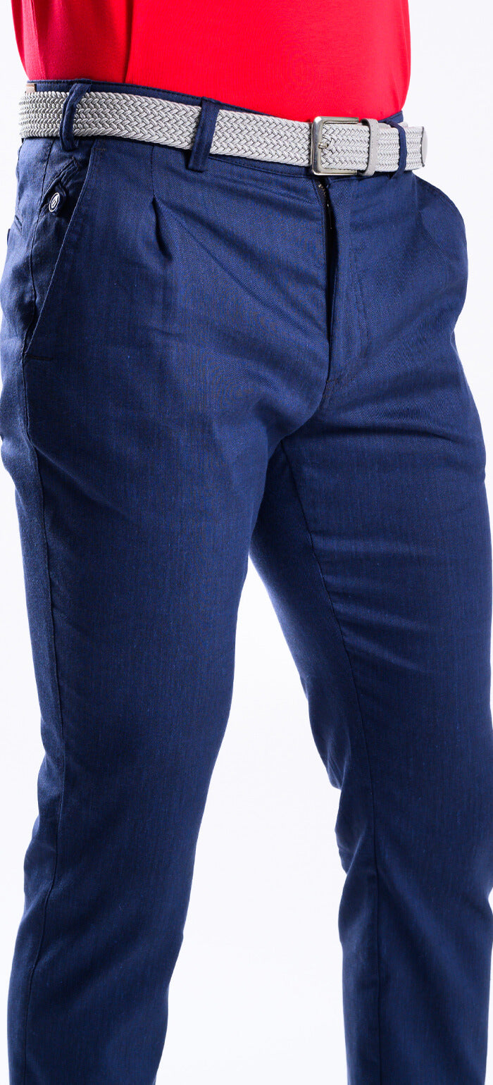 Navy blue linen trousers