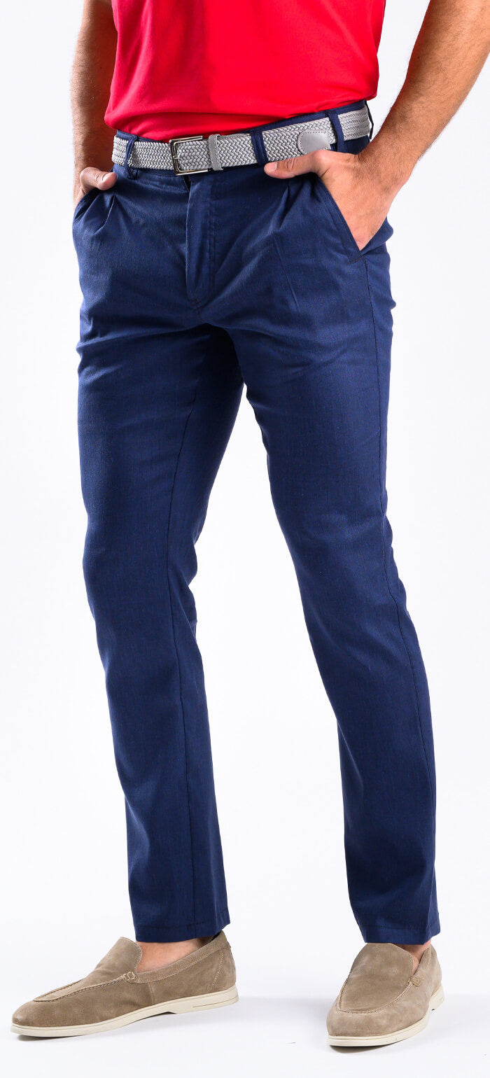 Navy blue linen trousers