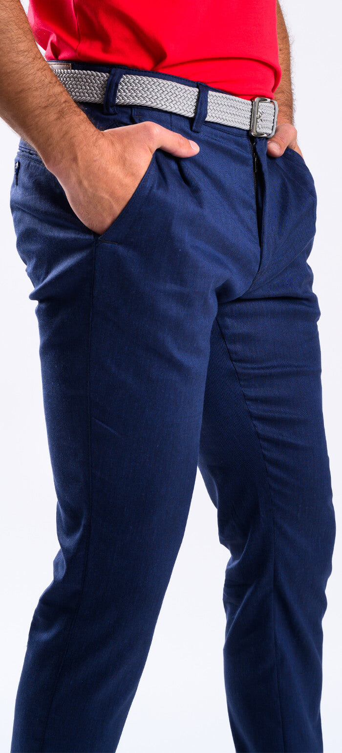 Navy blue linen trousers