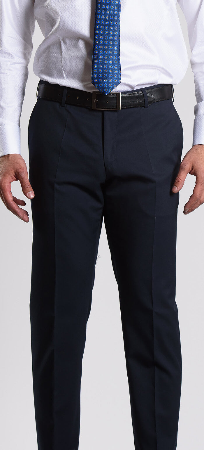 Navy blue suit trousers
