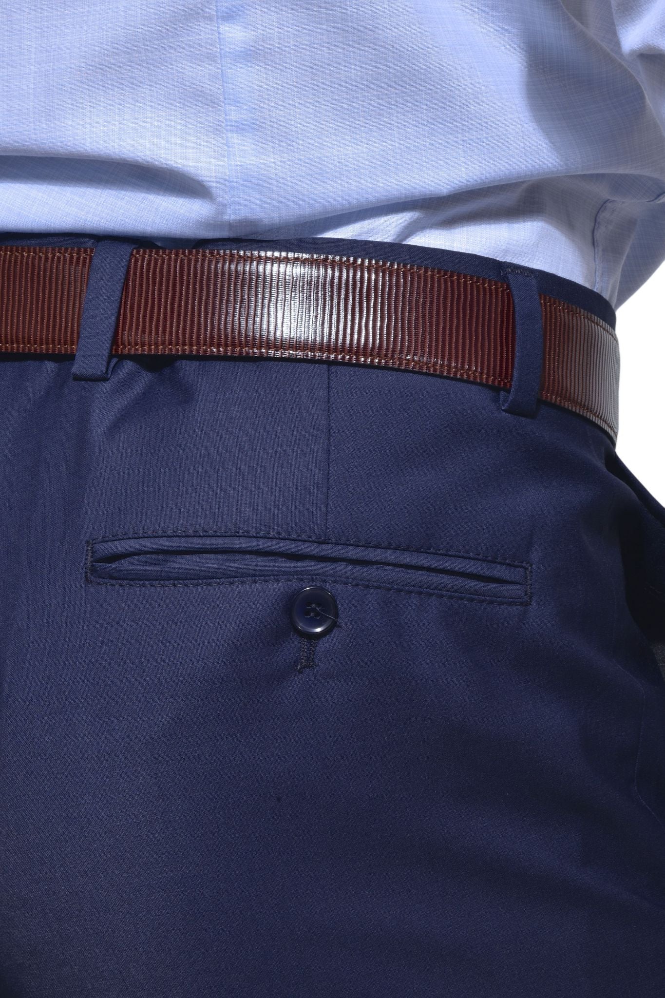 Navy blue suit trousers