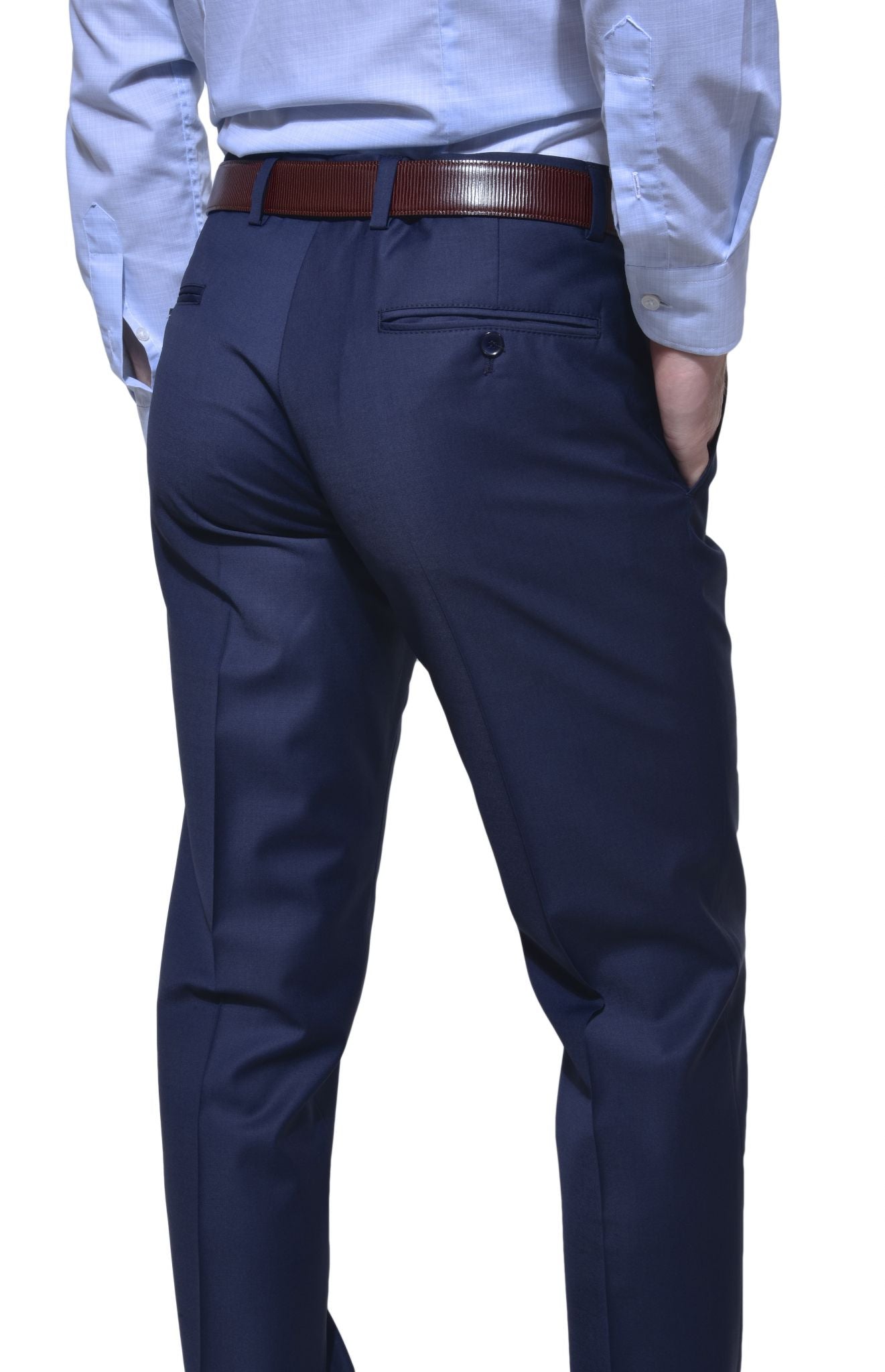 Navy blue suit trousers