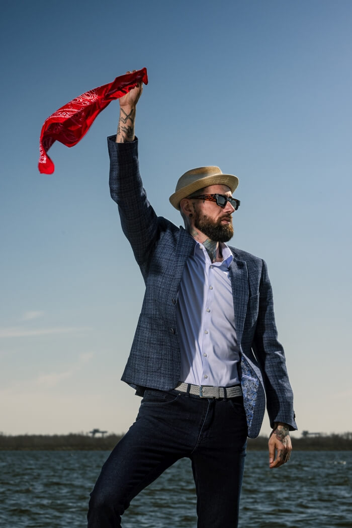 Navy blue structured jacket