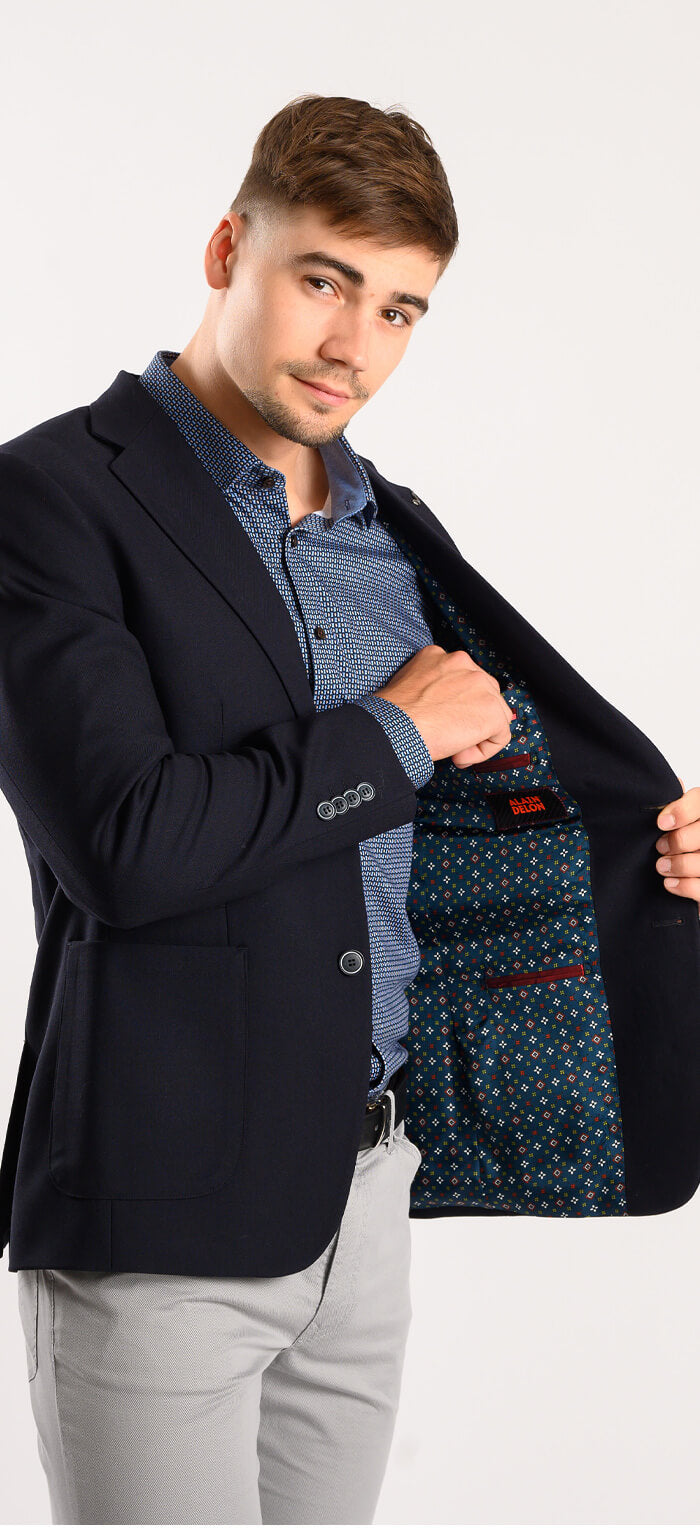 Navy blue wool jacket